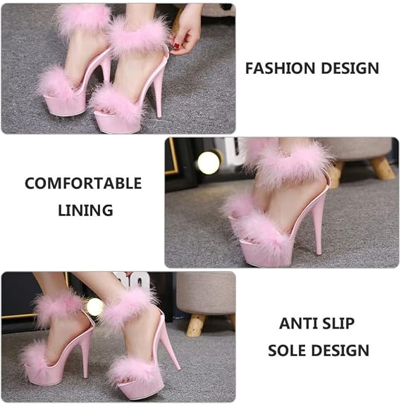 LIFKOME Women High Heel Sandals Summer Fashion Shoes Elegant Ankle Strap Heeled Sandals for Evening Wear 9.25X6.10X3.22In