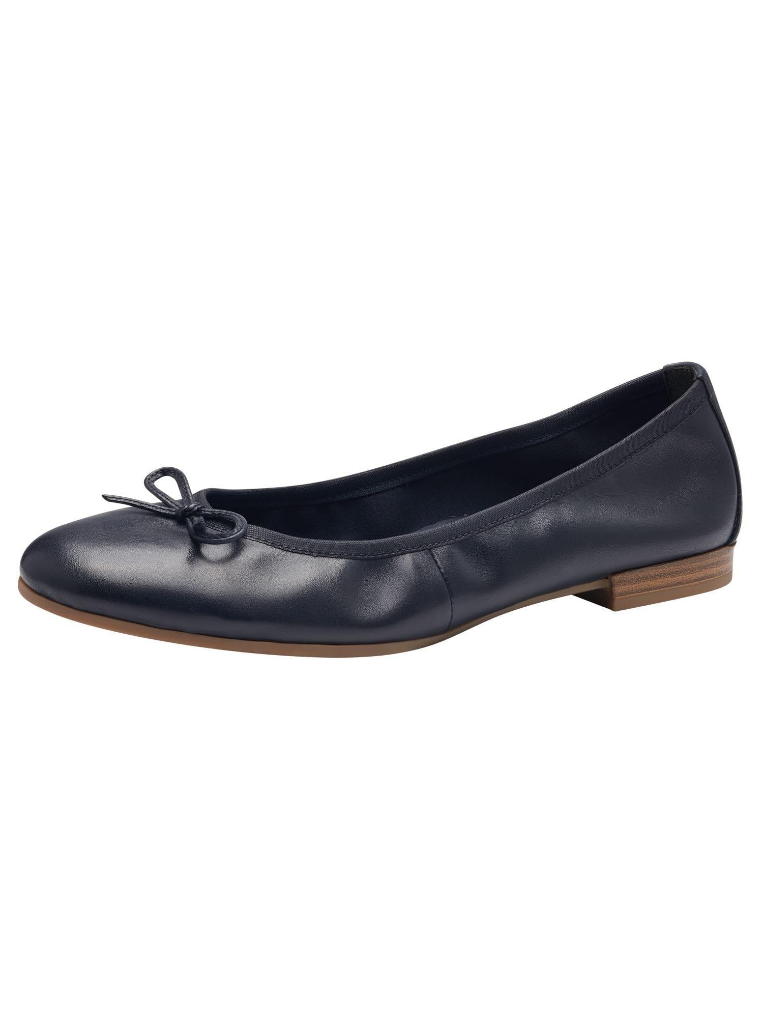 Tamaris Women's ballet flat leather flat blue 3.5 UK