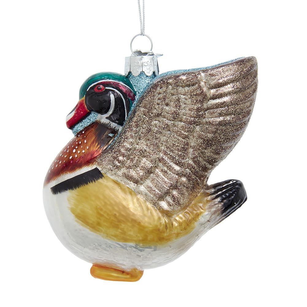 Kurt S. Adler Gold Kurt Adler Noble Gems Glass Wood Duck Ornament