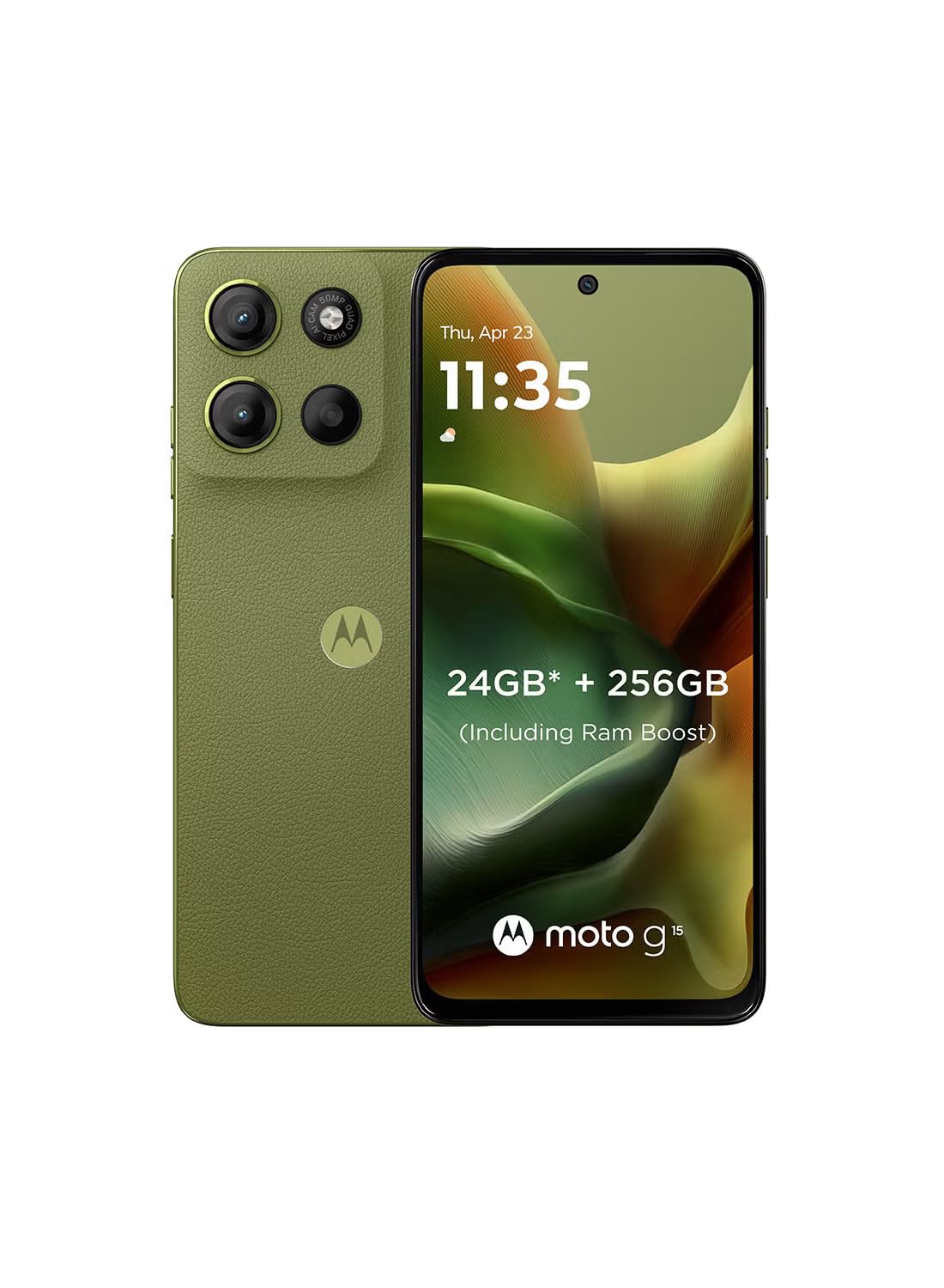 MOTOROLA G15, 8GB RAM,DUAL SIM,256 GB ROM, MediaTek Helio G81, 6.72", Android 15, Iguana Green