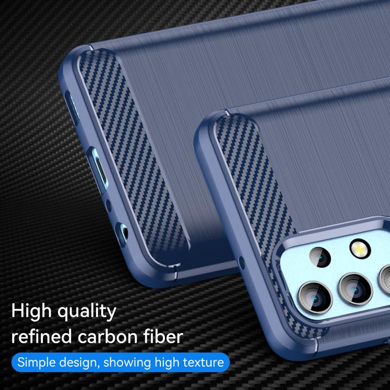 Image of Hybrid Carbon Fiber Back Case for Samsung Galaxy A32 4G (Blue)