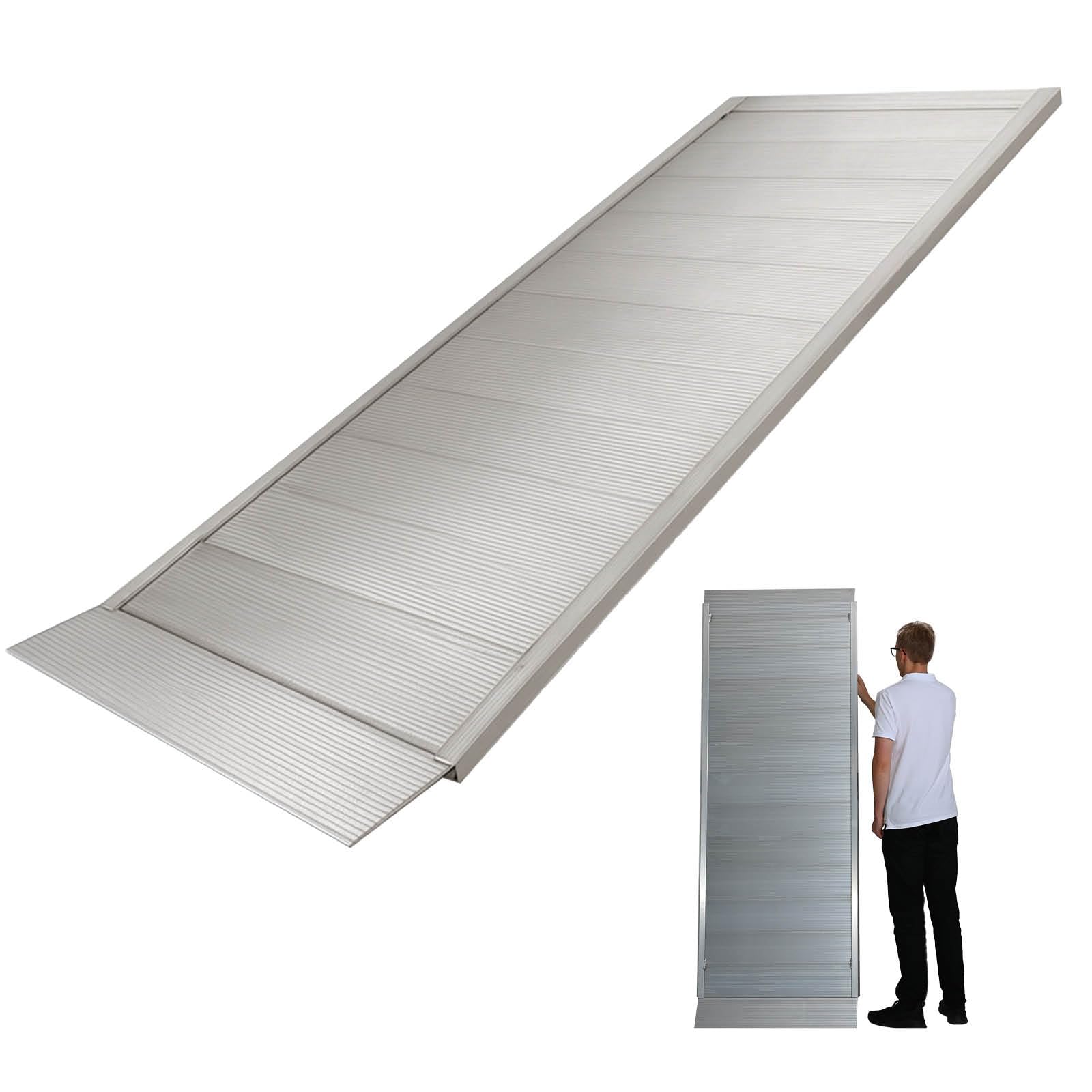 TRUTZHOLM 1 x Breitrampe 214 x 74 cm Traglast 600 kg Alu grau geriffelt Auffahrrampe Eventrampe Laderampe