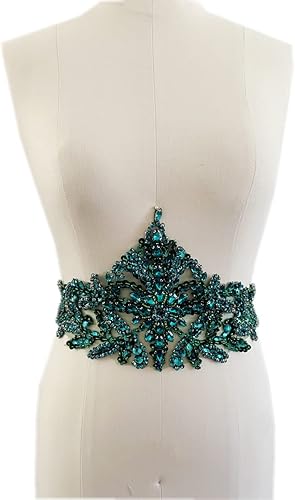 Miniatura 2 de Apliques de encaje hechos a mano con diamantes de imitación para coser en cuentas, parches de lentejuelas, accesorios para vestido, ropa, cintura