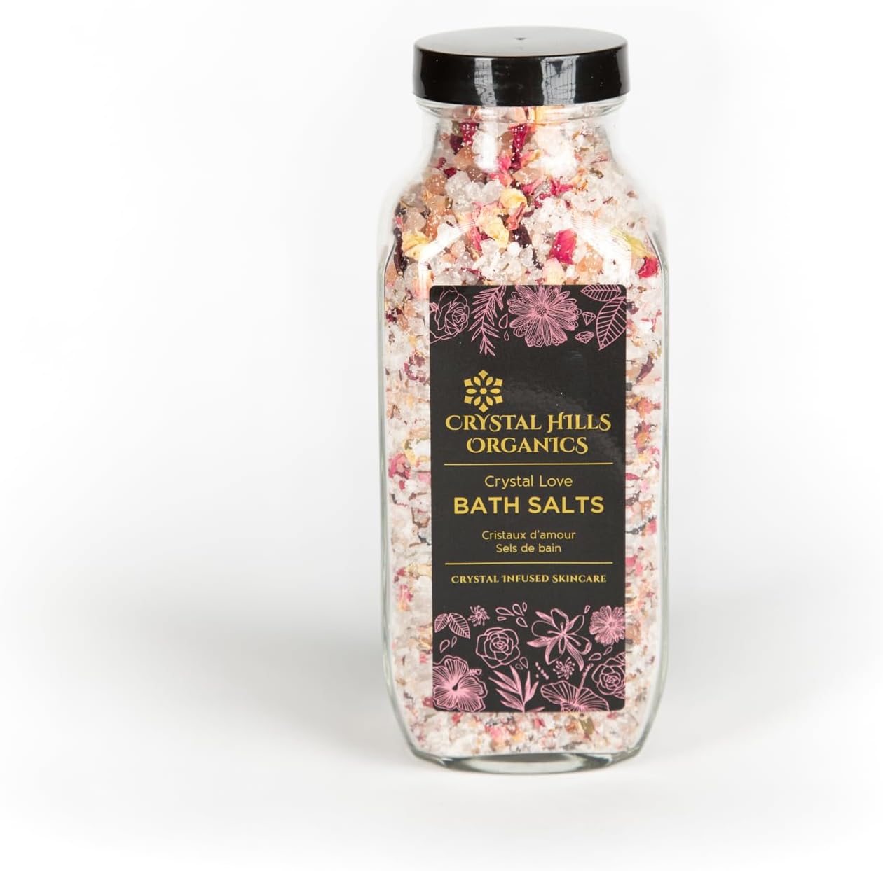 Hills Organics Bath Salts Crystal Love Rose Quartz