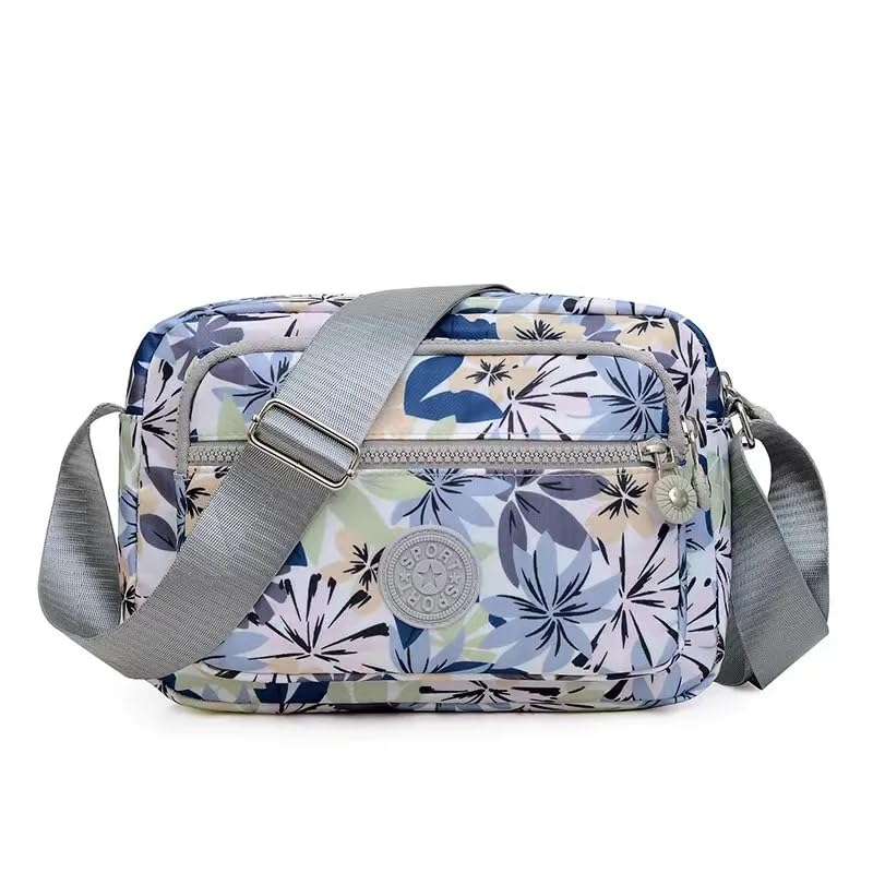Crossbody Purse for Women, Nylon Waterproof Shoulder Purse, Messenger and travelling Bag Lightweight, Long Strap (Blue, Pack of 1)