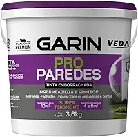 Tinta Emborrachada Pro Paredes Fachadas Premium Garin Branco 3,6kg Acabamento Fosco Anti Mofo