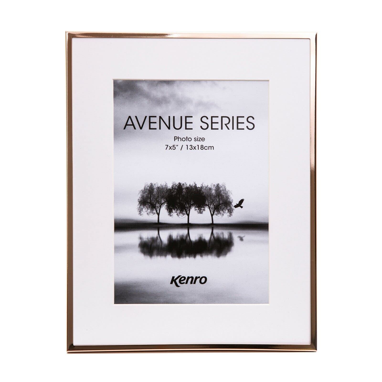 Kenro Avenue Rose Gold Photo Frame 10x12 Inch / 25x30cm with White Mat for 8x10 Inch / 20x25cm – AVE2025RG