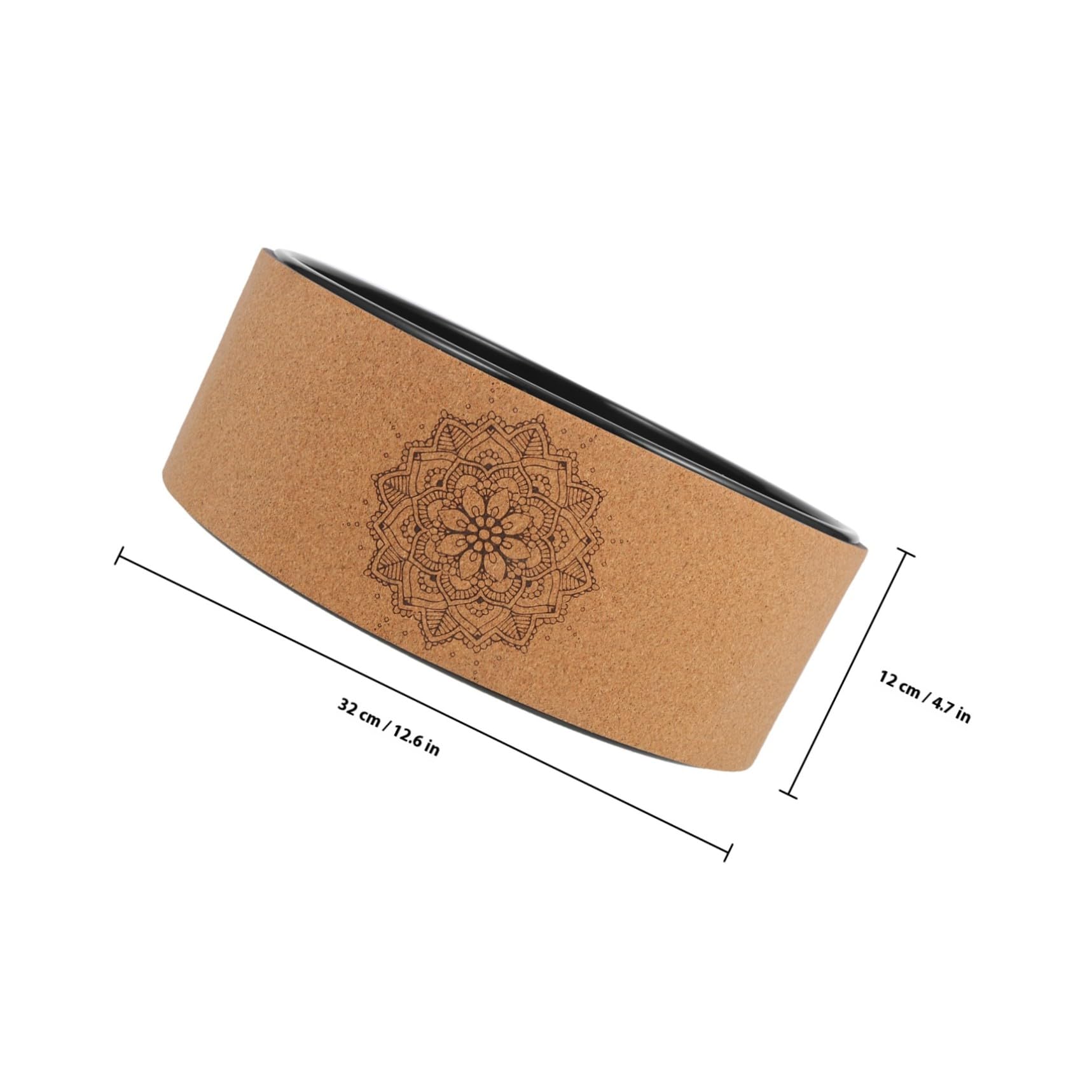 POPETPOP Rueda de Yoga de Corcho para Estiramientos y Corrección Postural, Rodillo Antideslizante Ergonómico para Entrenamiento Lumbar y Fitness en Casa