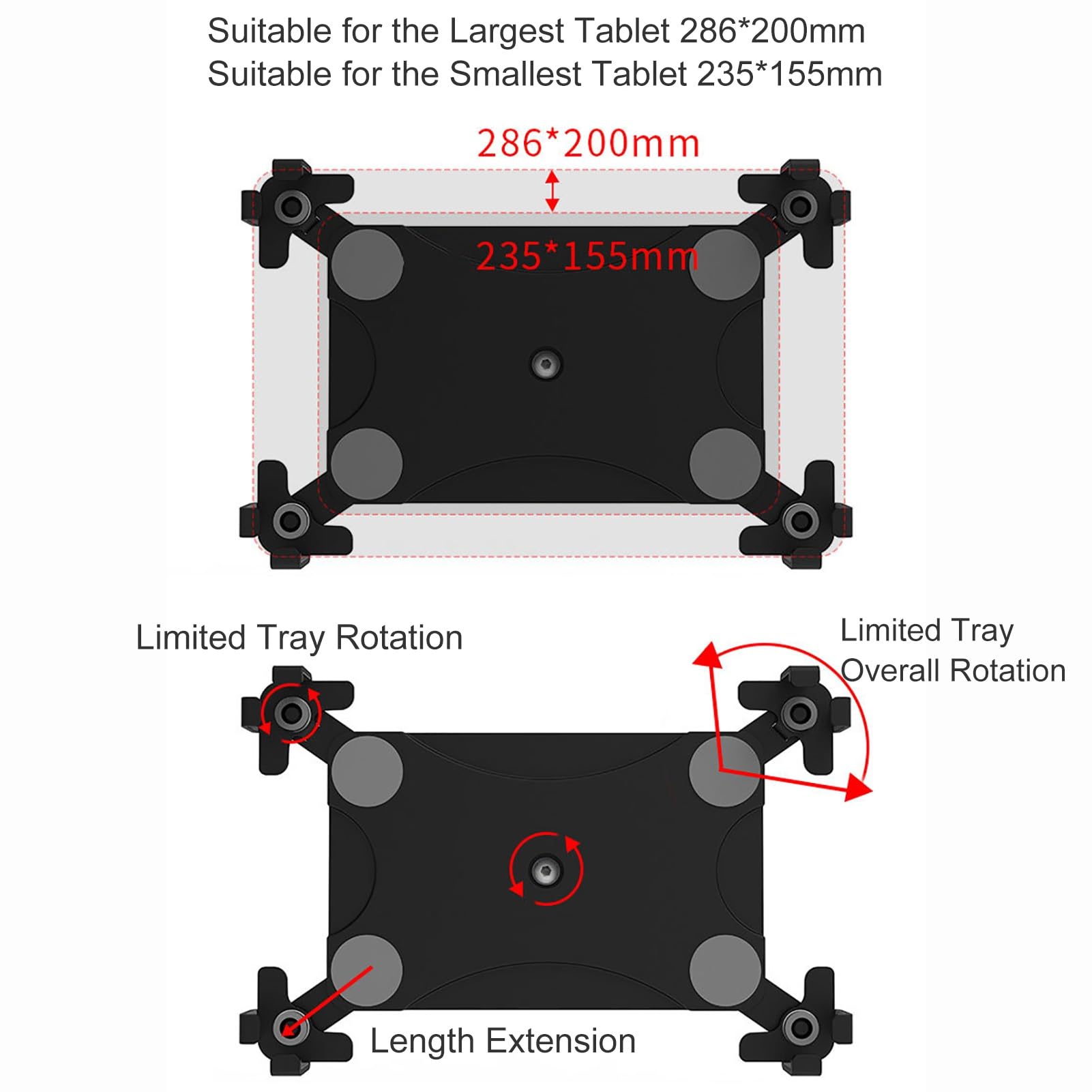 Antifurto Leggio per Tablet, Altezza e Angolazione Regolabili, Supporto Tablet con Base, Porta E-reader(Silver)