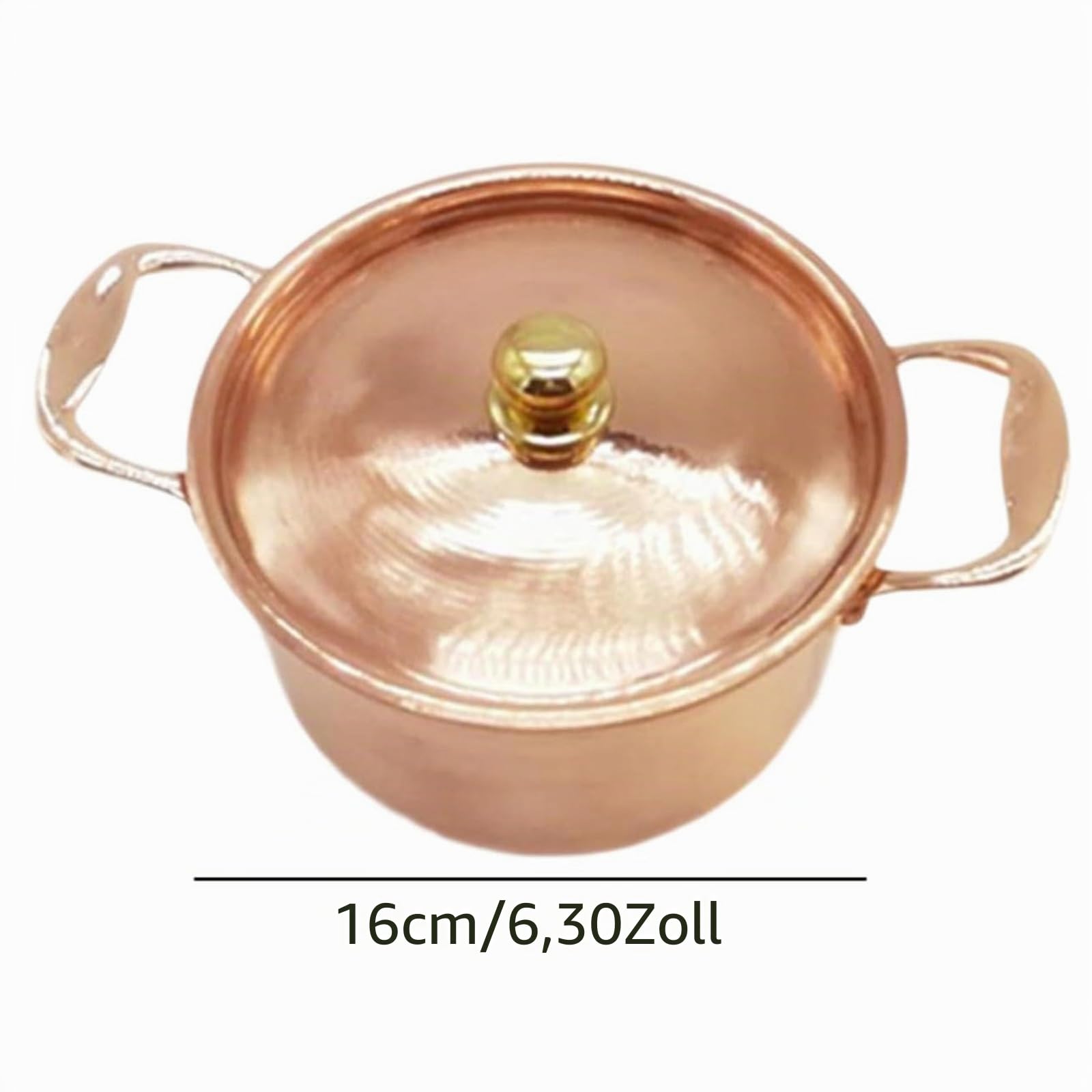 Kupfertopf für Herd, Induktion, schöne Form, Kochtopf mit Deckel | Stielkasserolle, Kupferkochgeschirr, Hot Pot für Restaurant zu Hause, 16CM