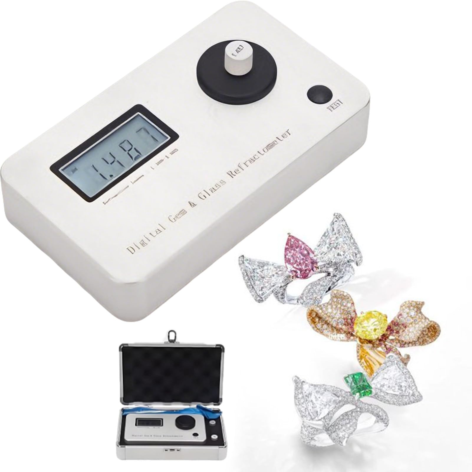 Digital Gemstone Refractometer,Professional Jewelry Tester Identification Tool,Measurement Error: ±0.005/accuracy: 0.001/refractive Index 1.300-3.000