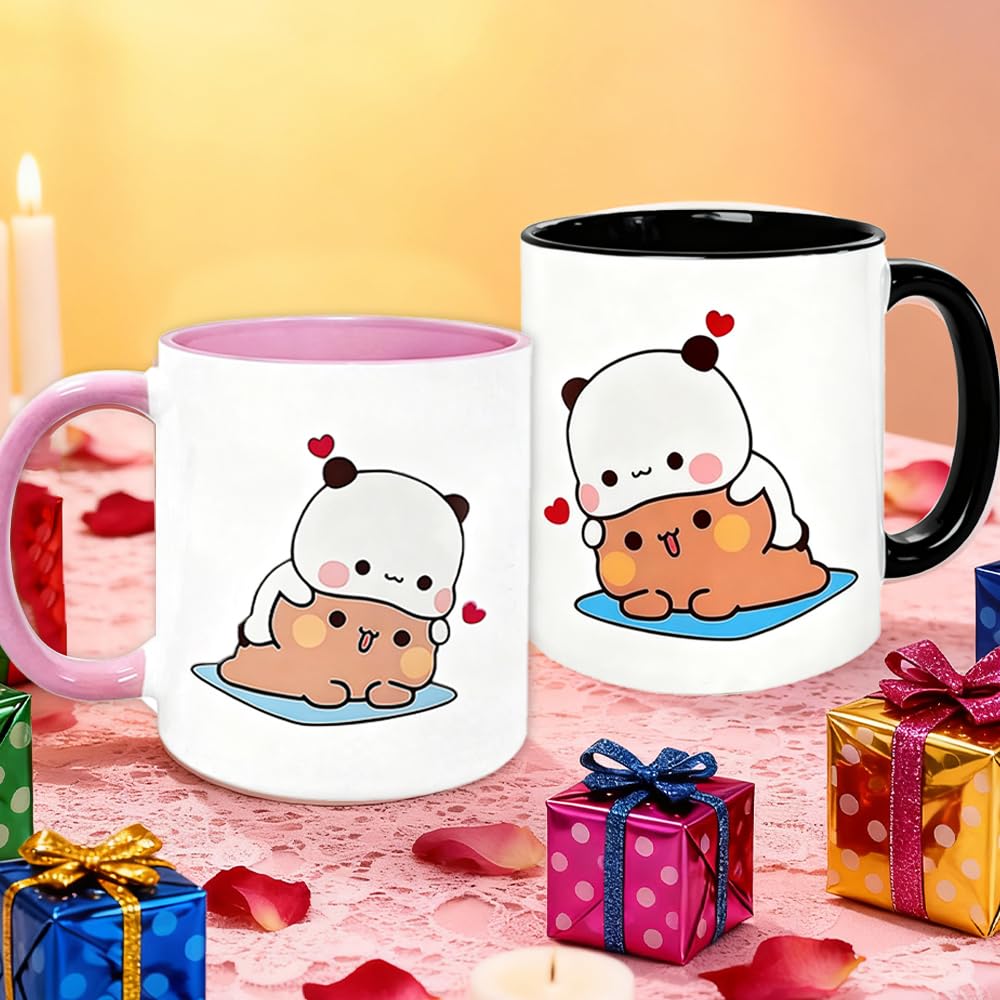 Bubu Dudu Tazza, 2 Pezzi Carino Tazza Simpatica, 330 ML Tazza in Ceramica, Tazze Colazione, per Tè e Caffè, Regalo Commovente per Persone Care, Familiari, Amici e Colleghi