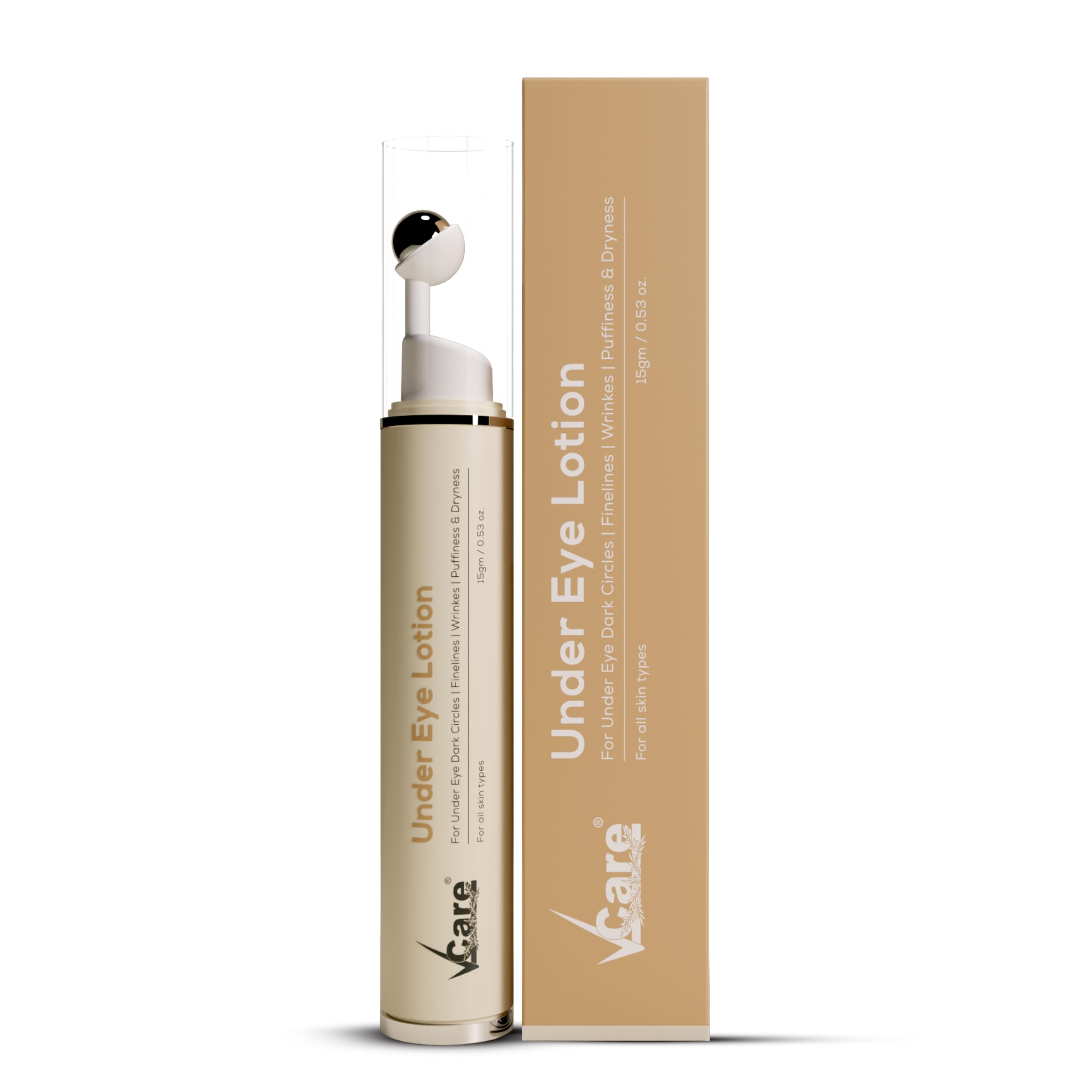 VCare Under Eye Lotion with Cooling Massage Roller | Reduces Dark