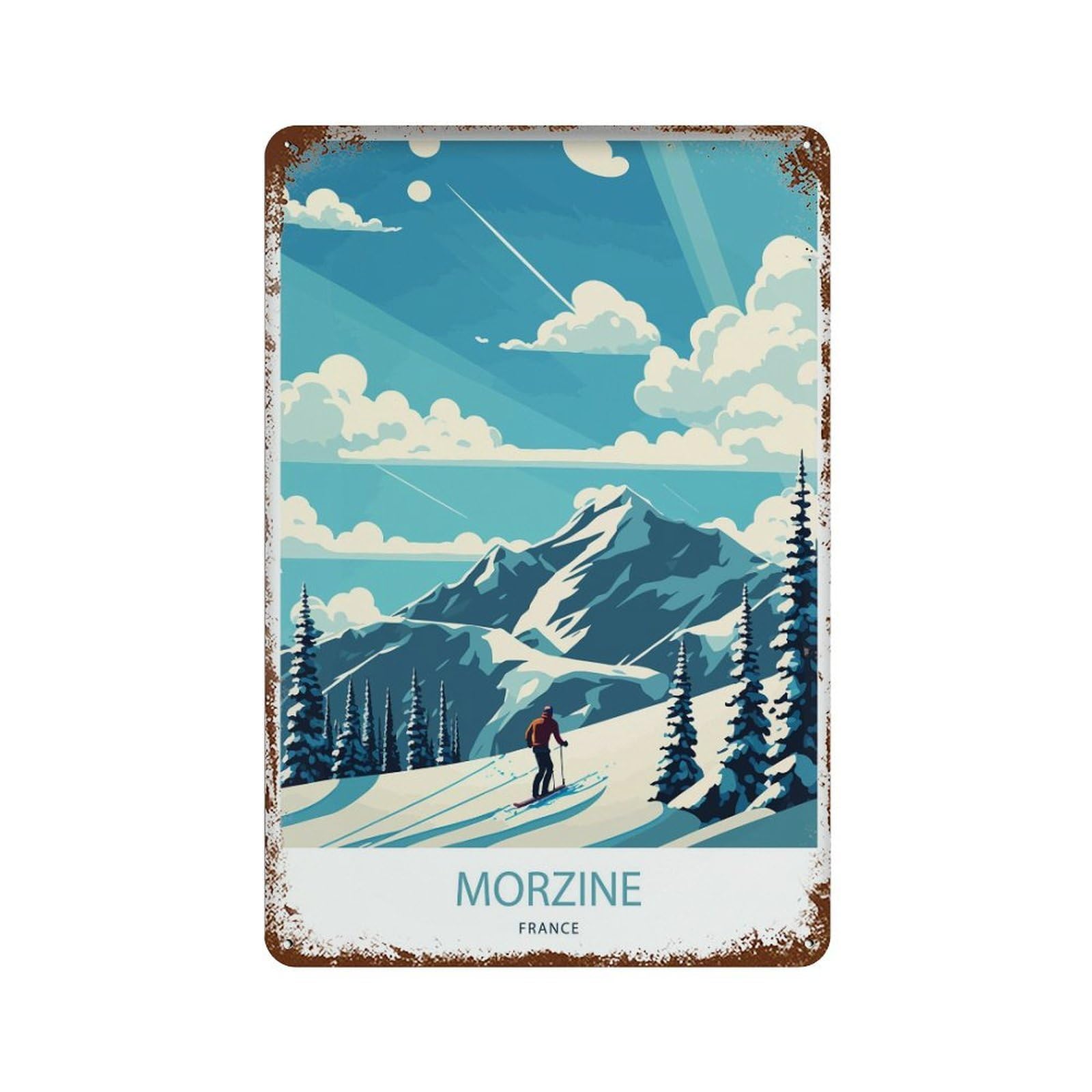 xiaoxiaoshen Morzine France Travel, Ski, Resort_3 Wall Decor Art Metal Tin Poster Modern Home Decor Art Home Bar Shop Decorations Vintage Sign 30x20cm