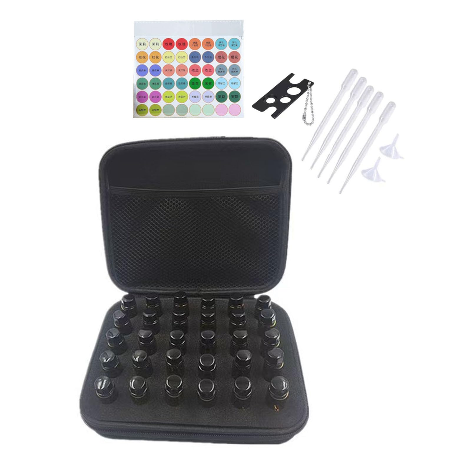 Safinein Essential Oil Storage Organizer Carrying Case, Travel Essential Oils Holder with Foam Insert Tote 30 Bottles 5ml 10ml 15ml