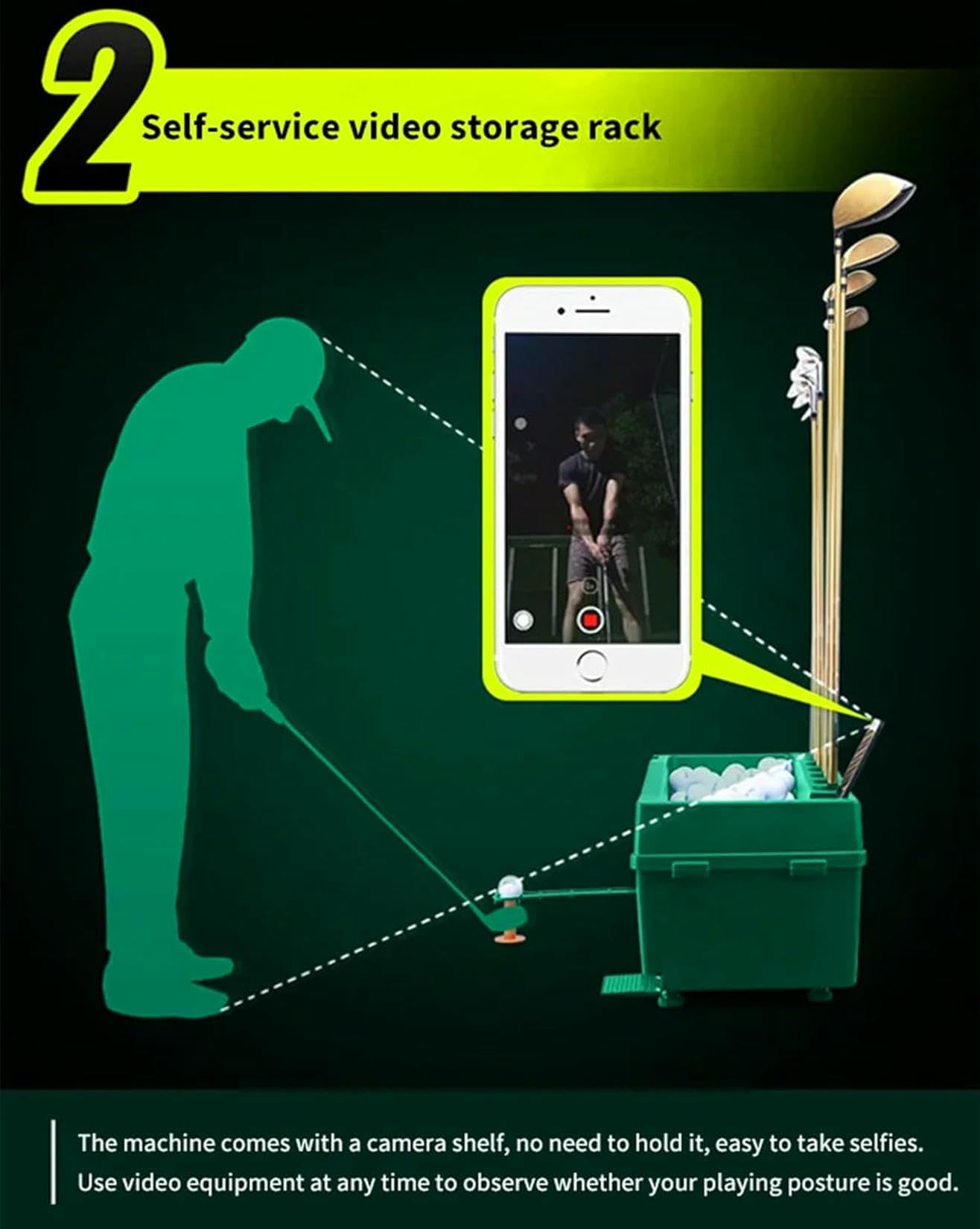 Dispenser per Palline da Golf impotente, Macchina Automatica per Il Tee, Altezza dello Strumento di Allenamento Automatico per la Pratica è Supporto per Pallina da Golf