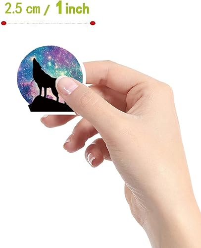 Miniatura 2 de 500 calcomanías estéticas de animales lobo, sello redondo, autoadhesivas, para decoración de fiestas de Navidad, niños, adolescentes, niñas, niños,