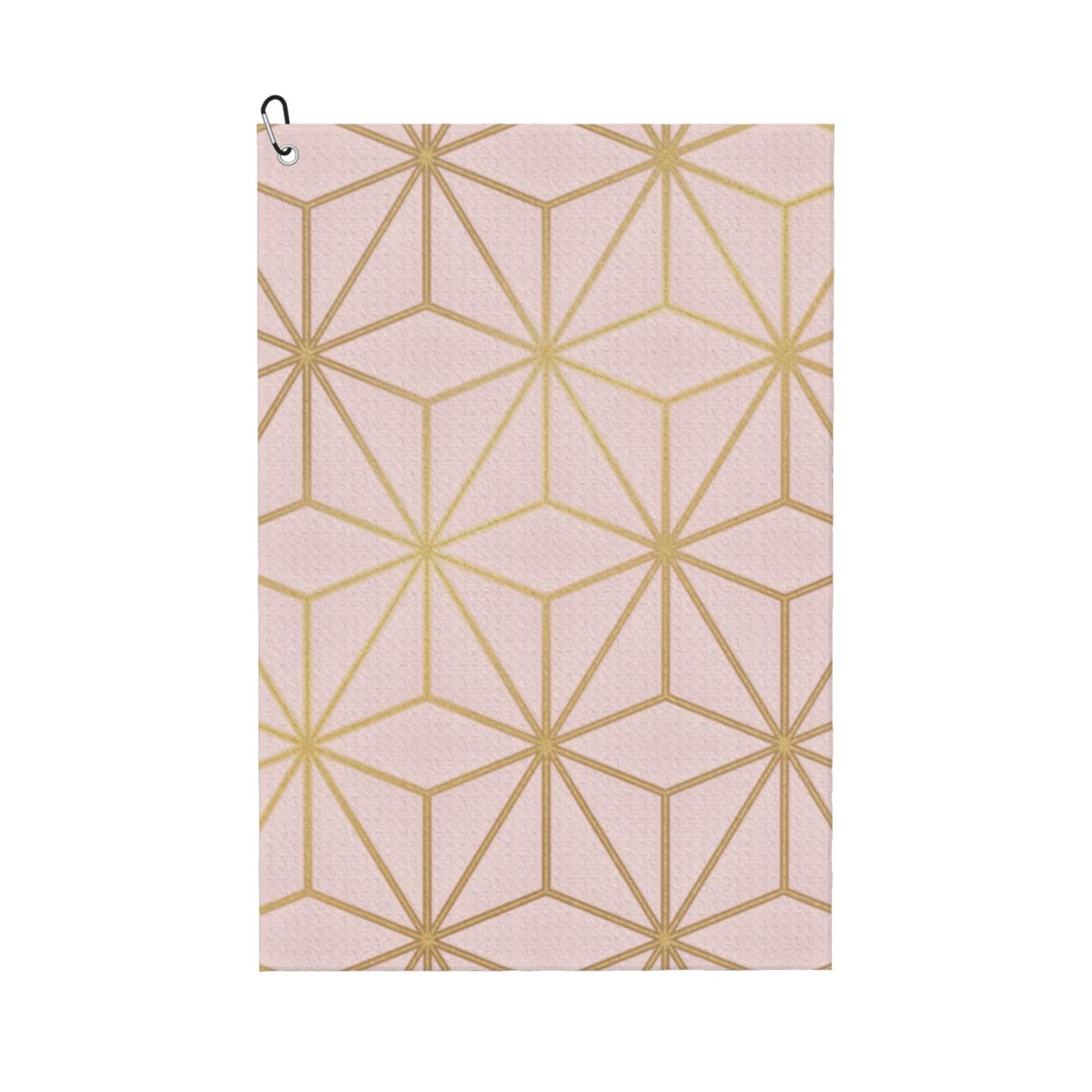 Hnnkloy Astral Metallic Blush Pink Gold, 16x24 in Portable Waffle Golf Towels with Carabiner Clip for Golf Bag
