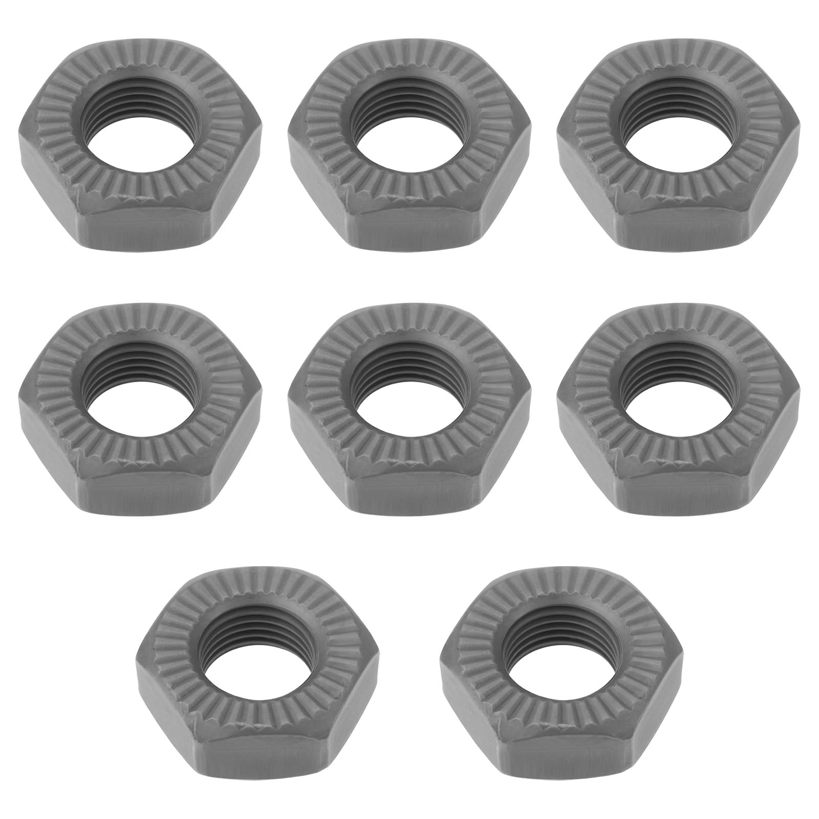 Briny River 8pcs 3/8 inch Bicycle Axle Nuts for Urban Commuter Vehicles Mountain Bikes Bicycle, Grey, 19 x 6.8 mm