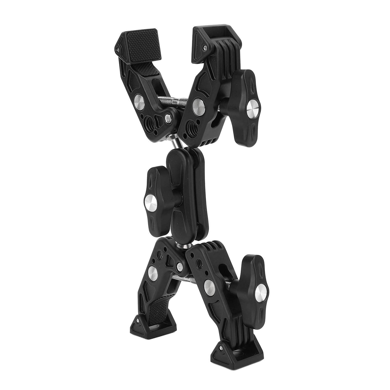 Podwójny uchwyt Super Clamp do mocowania kamery ze stopu aluminium, regulowany adapter zaciskowy z głowicą kulową z interfejsem 1/4 3/8 cala do monitora, oświetlenie LED, sprzęt