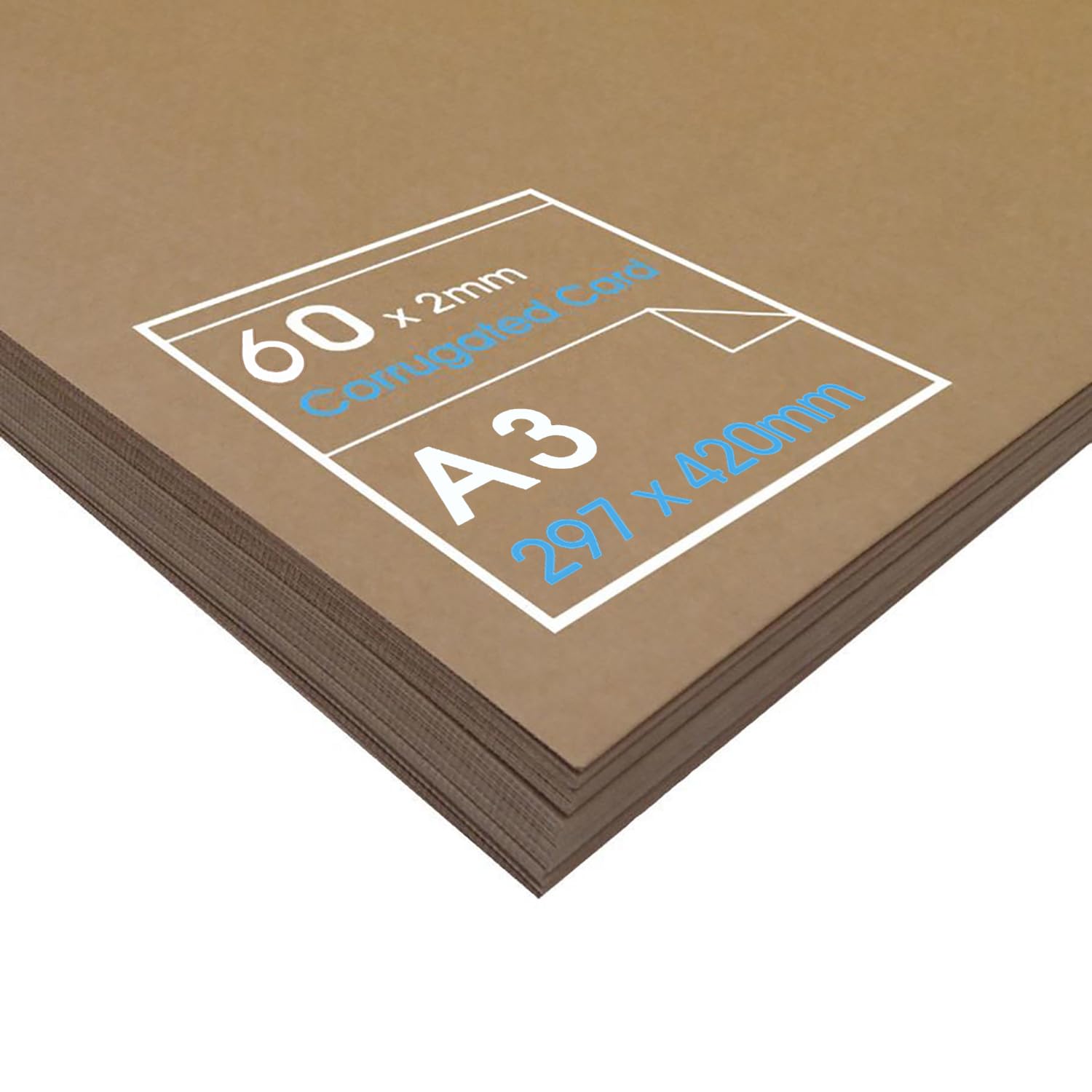 Artway Tektura falista 2 mm – 300 g/m² laminowane powierzchnie zewnętrzne. A3 x 60 arkuszy