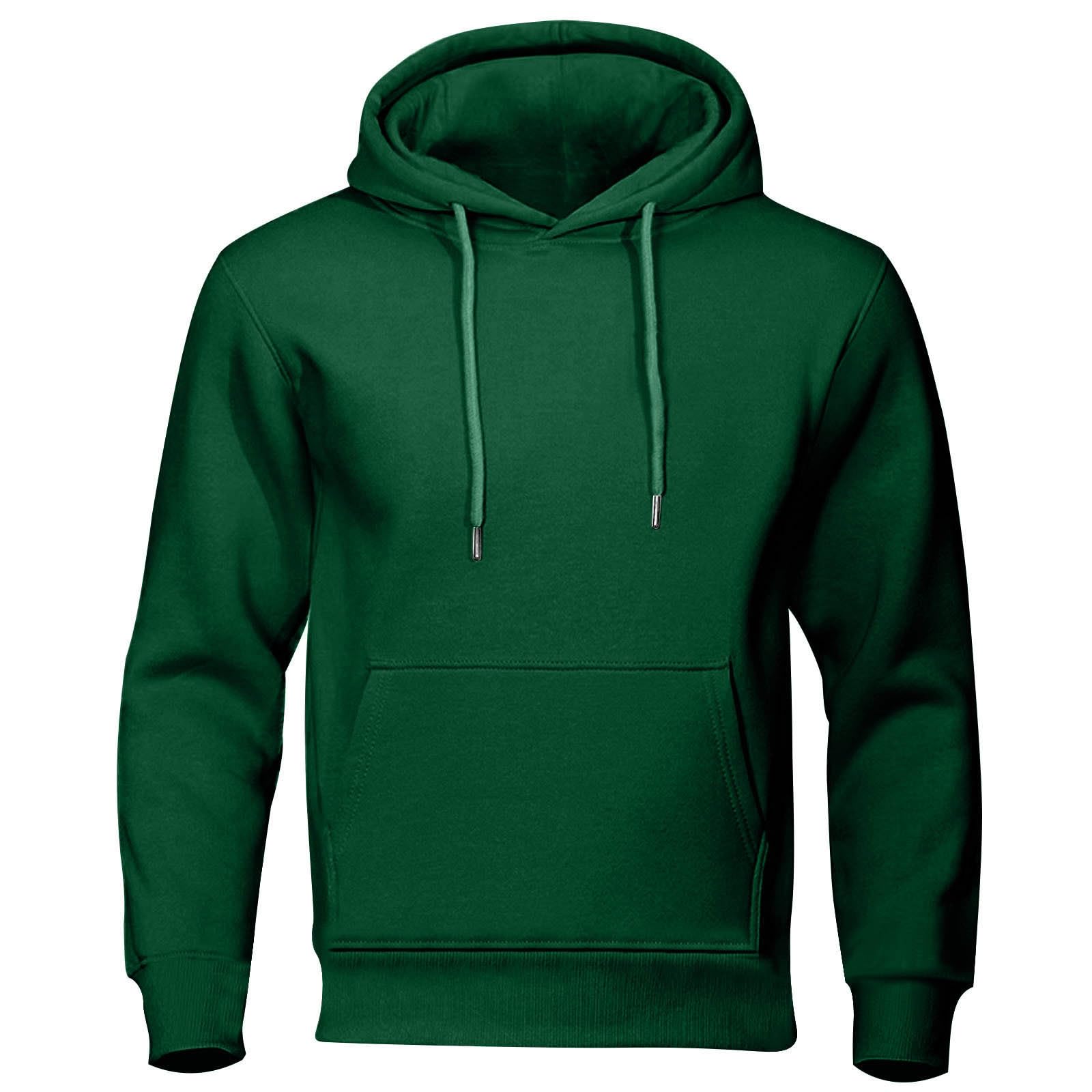 Mens Hoodies Lightweight Fashion Fleece Lined Hooded Sweatshirt Long Sleeve Gym Casual Pullover with Kangaroo Pocket — view 9