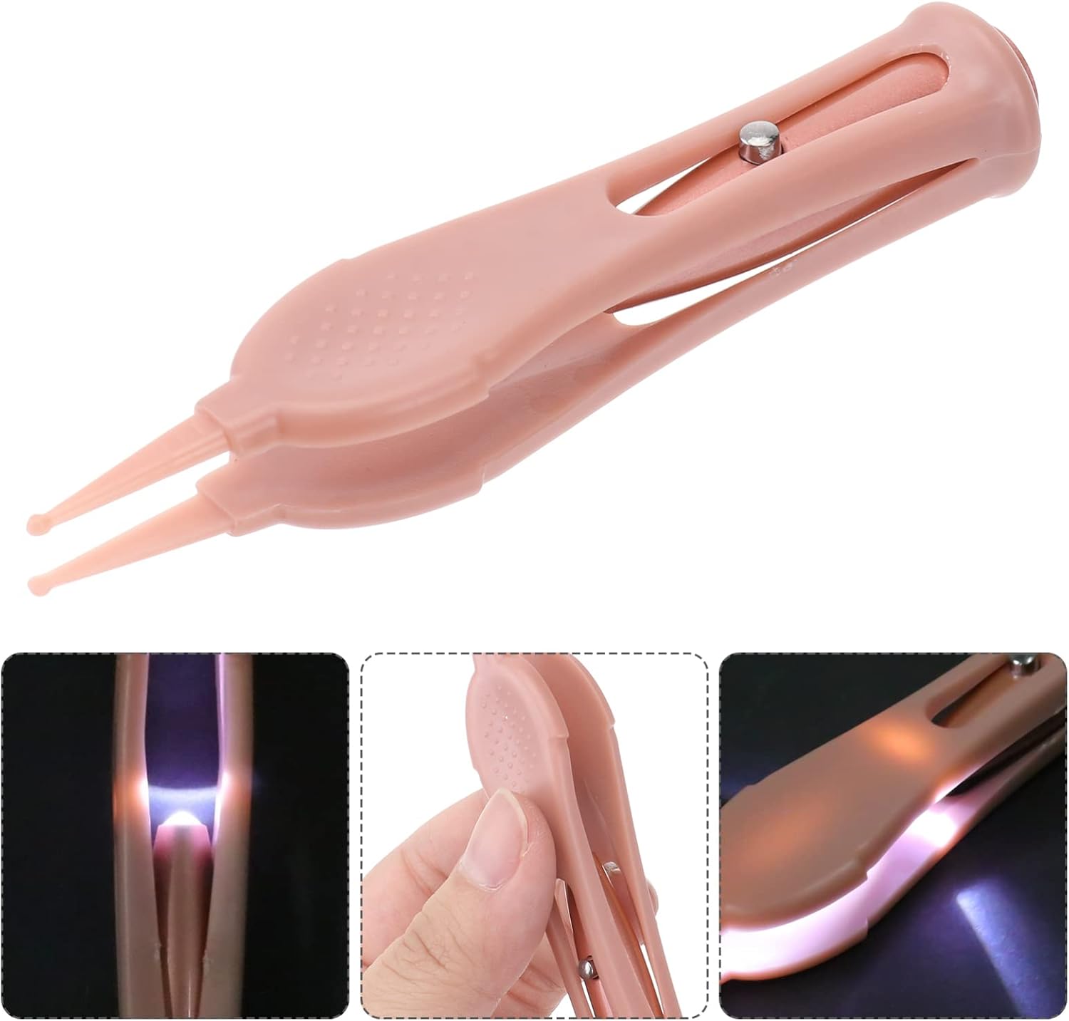 KOMBIUDA Booger Cleaning Tweezer Pink Nose Cleaning Clip Skid Handle and Tool for Safe Ear Nose and Navel Care