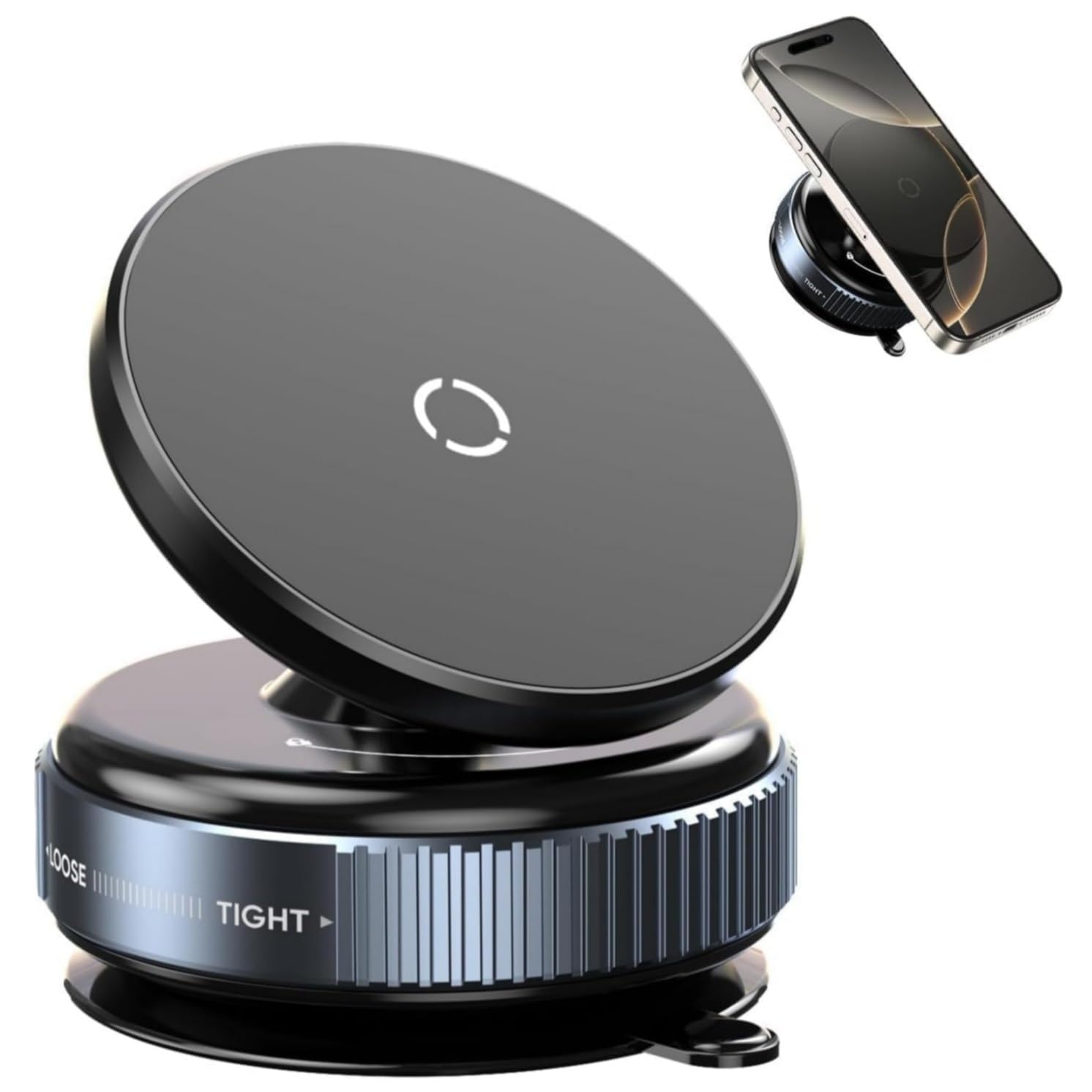 Magnetic Car Phone Holder with Vacuum Suction Cup, 360° Rotating Dashboard & Windshield Phone Mount, Strong Magnetic Hands-Free Mobile Stand for Car, Gym, Mirror, Shower-image-49