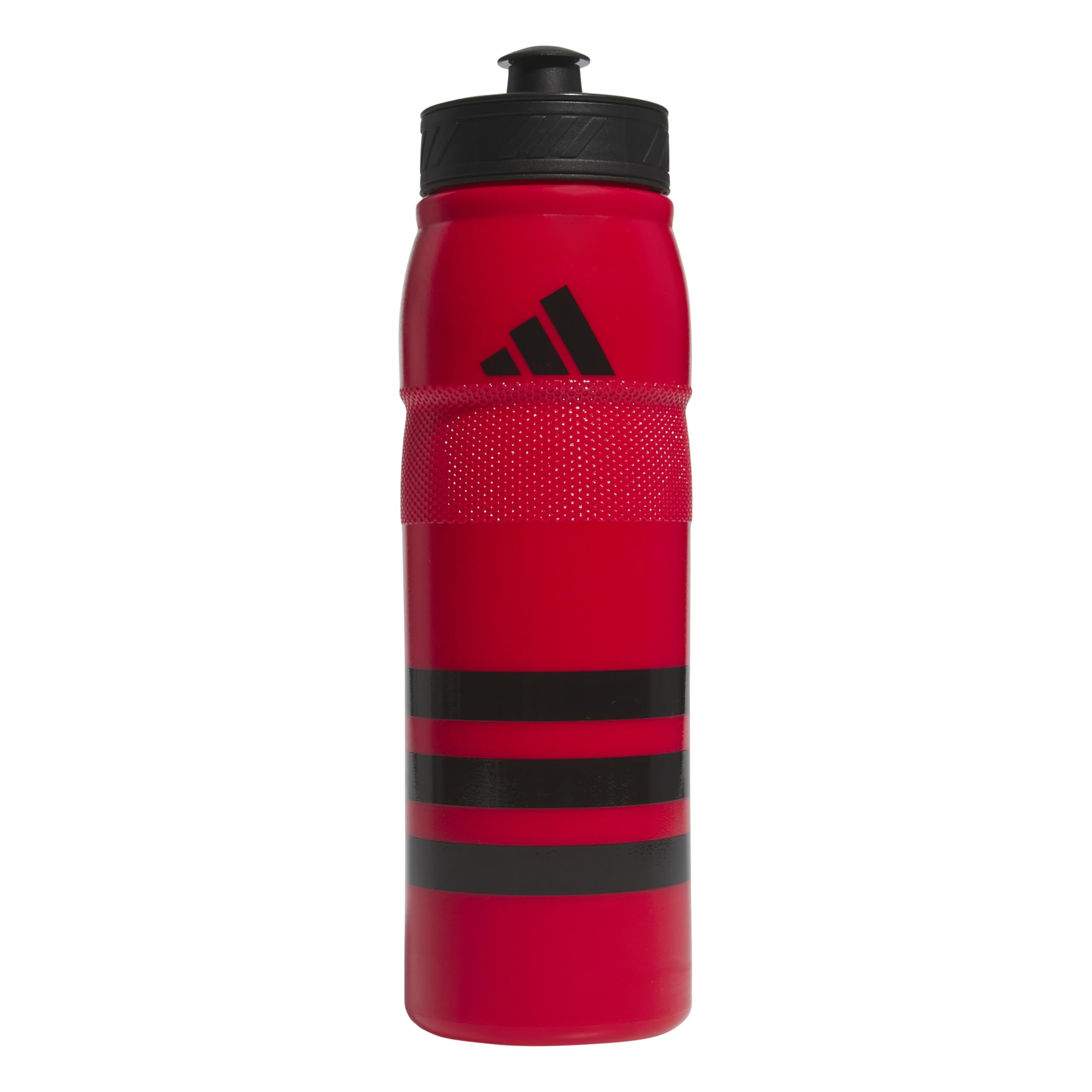 adidas Botella de agua deportiva de plástico recargable para estadio de 750 ml, color rojo escarlata/negro/negro, 25.4 onzas