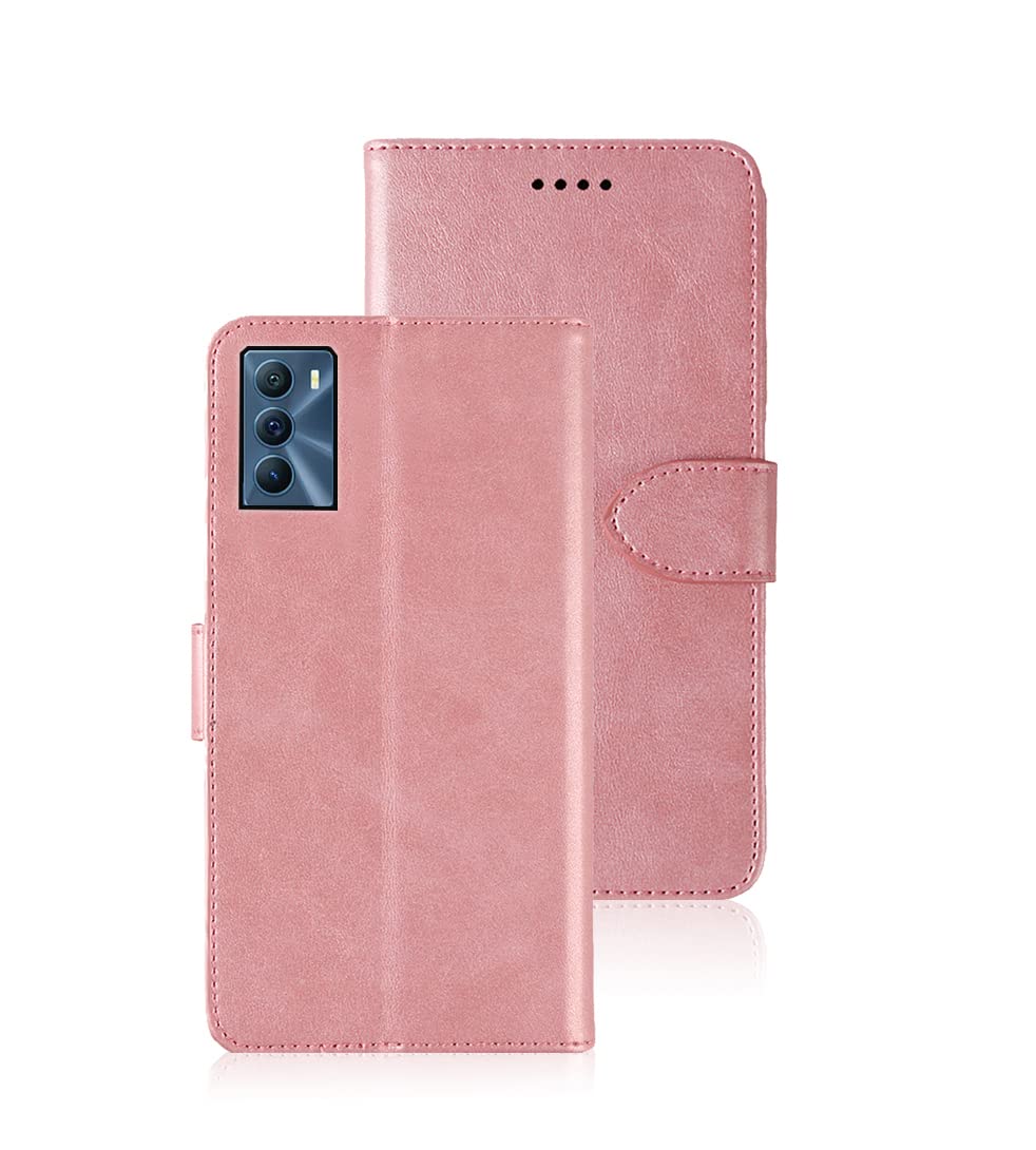 OIATROE Wallet case Stand Cover for vivo iQOO 9 SE -Magnetic Closure, Ultra Slim Leather Flip Cover Wallet for vivo iQOO 9 SE-Rose Gold