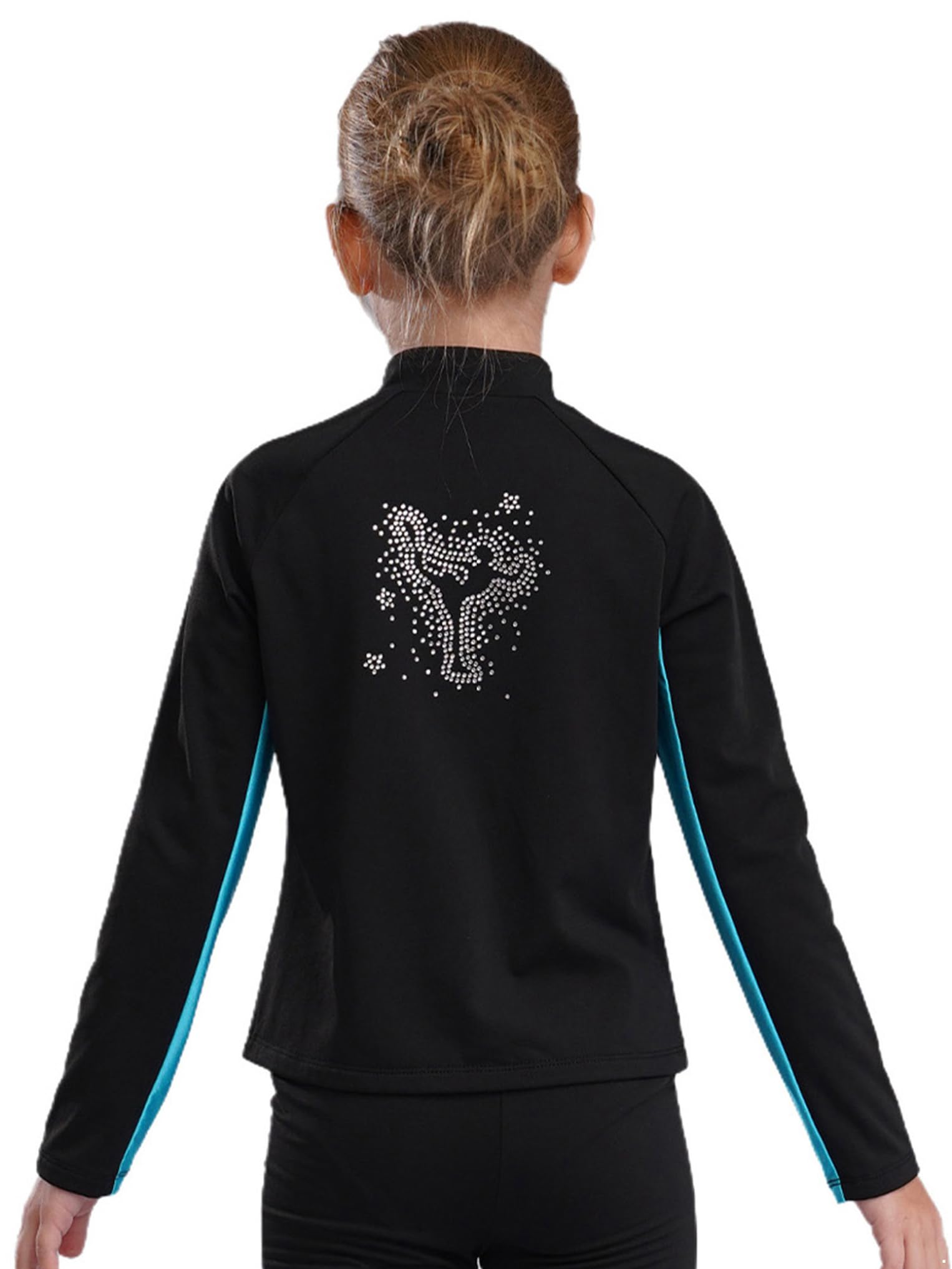 Oyolan Enfant Fille Ensemble de Patinage Artistique Tenue Sport Veste Chaud Polaire Pantalon Legging Costume Patinage sur Glace Danse