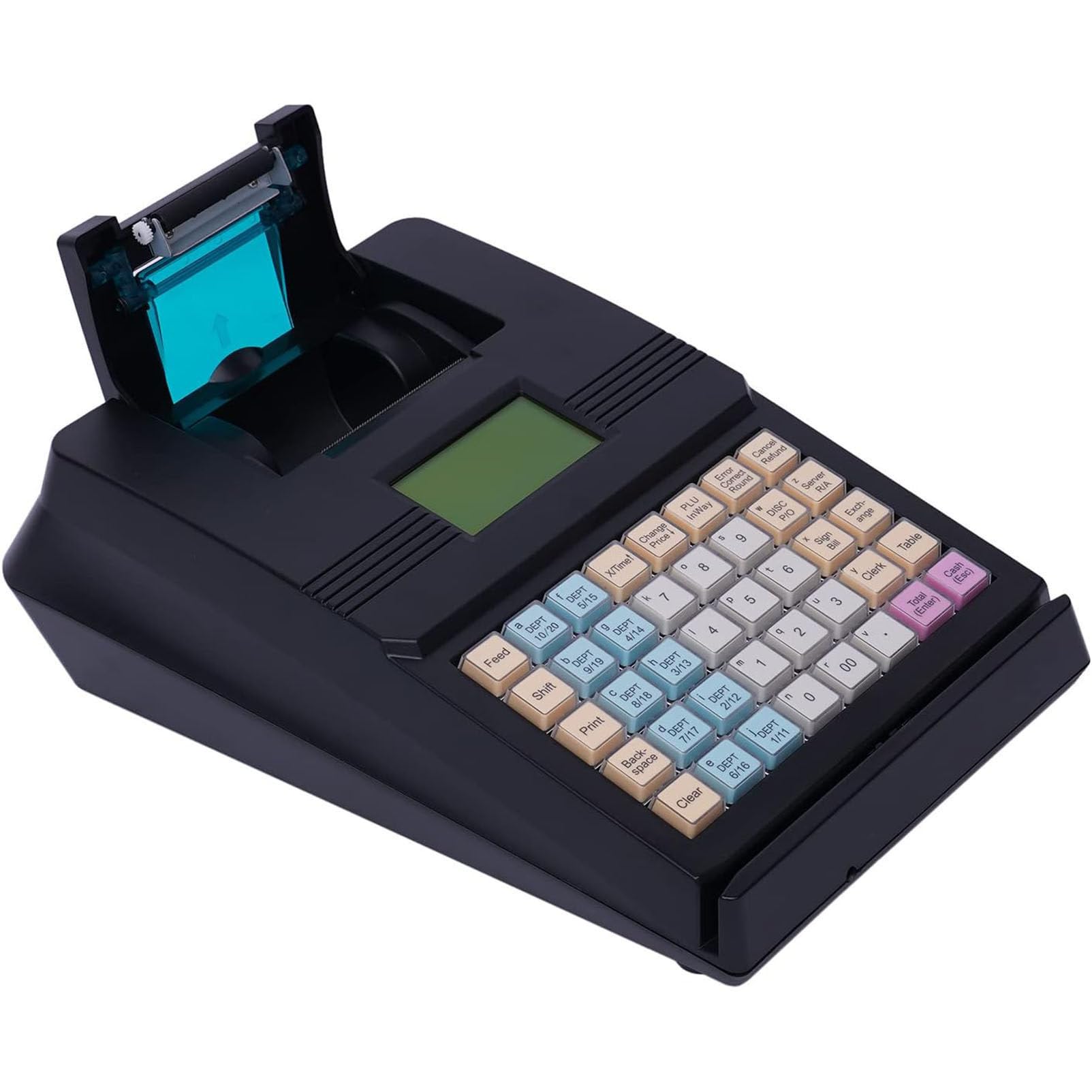 Elektronische Kasse 40 Schlüssel POS Casher Einzelhandel Digital LED Anzeige für Handel, Kiosk, Friseur, Bäckereien,Black