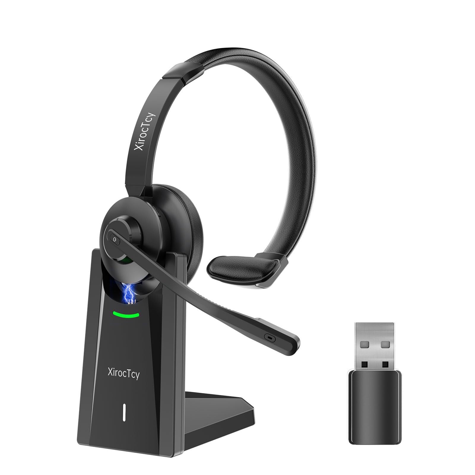 Wireless Headset with Mic for Work, Bluetooth Headset Black 02 XT71-L-QY-image-43