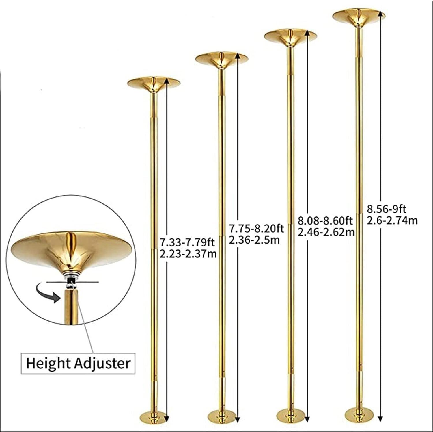 Amazon.co.jp: ポールダンス フィットネス ゴールドストリッパーポール