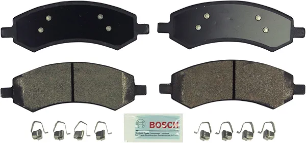 BOSCH BE1084H Blue Semi-Metallic Disc Brake Pad Set With Hardware - Compatible With Select Chrysler Aspen; Dodge Dakota, Durango, Ram 1500; Mitsubishi Raider; Ram 1500, 1500 Classic, Dakota; FRONT