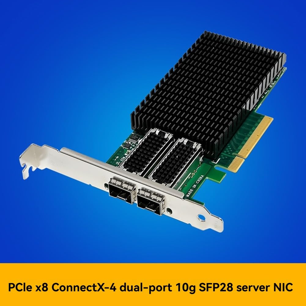 Carte Réseau Optique PCIe X8 X-4 à Double Port 10G SFP28, Carte Adaptateur Réseau à Double Port 10G et Carte Réseau Gigabit à Double Port