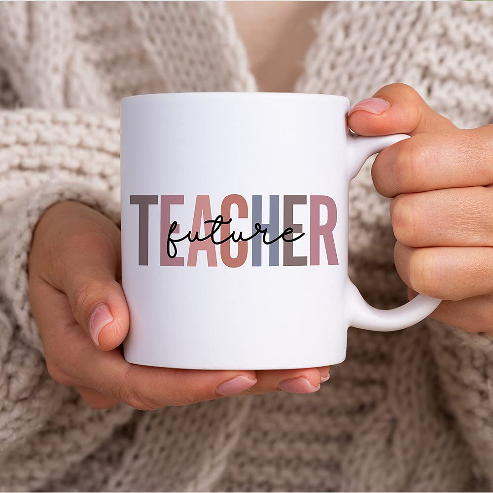LAMF Future Teacher Mug, Teacher Gift, Teacher Appreciation, New Teacher Gift, Thank You Gift Teacher, Gift for Teacher, Teacher Graduation, White Coffee Mug 15 OZ