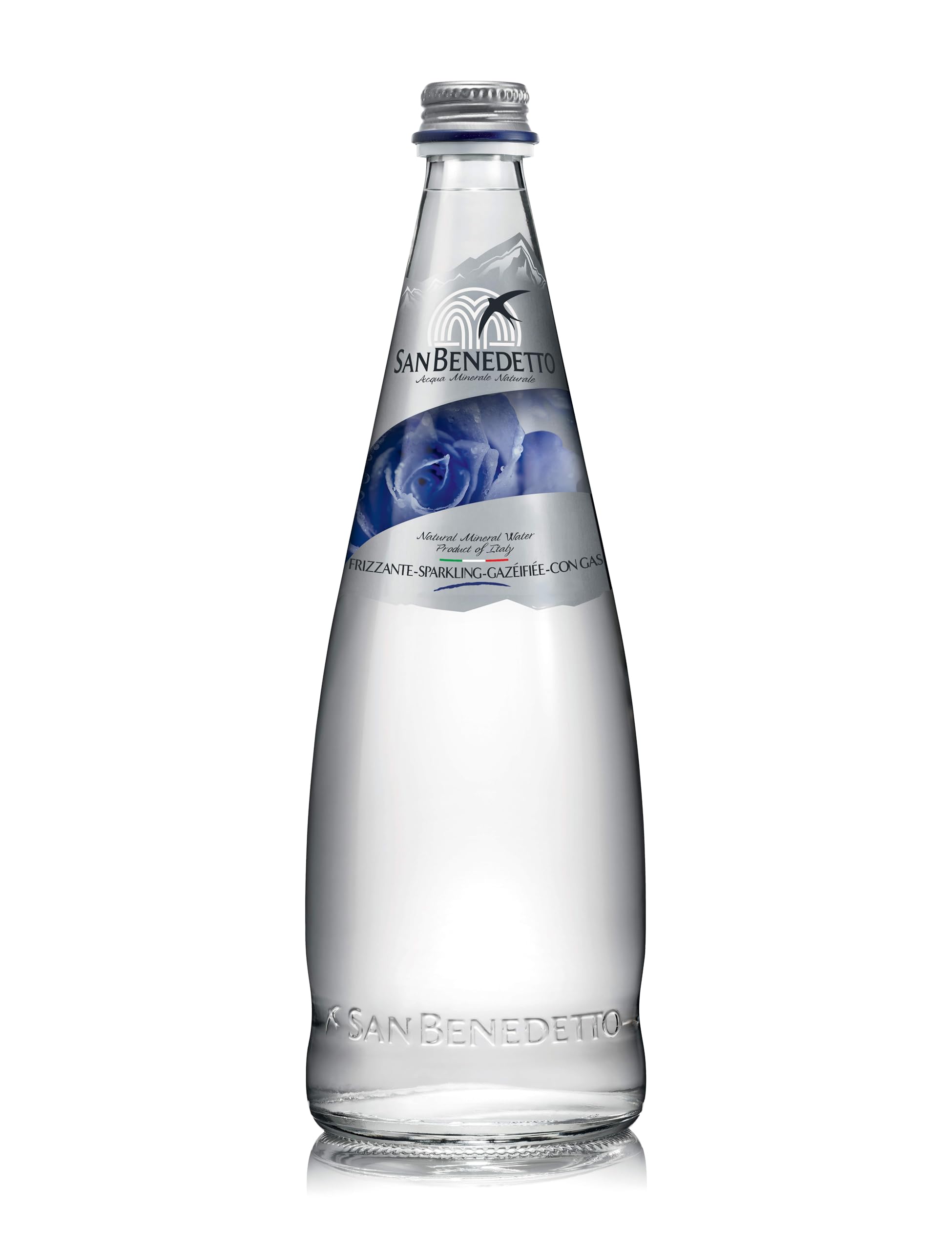 San Benedetto Carbonated Water • Frizzante - Sparkling • Natural Mineral Water, 25.36 fl oz ℮ 750 ml