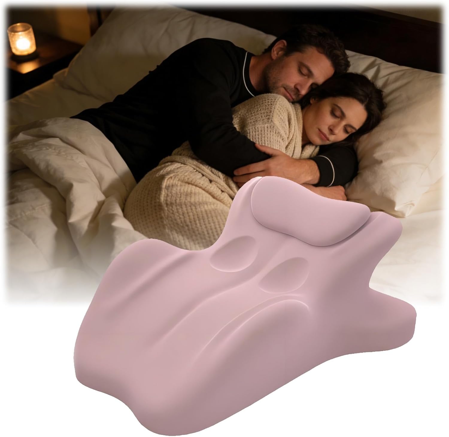 Couples Intimacy Pillow, Sweet Spot Pillow, 27°Angle Position for Couples with Removable Protective Cover, Depth Support for Sitting and Lying, Memory Foam Support Pillows(Pink)