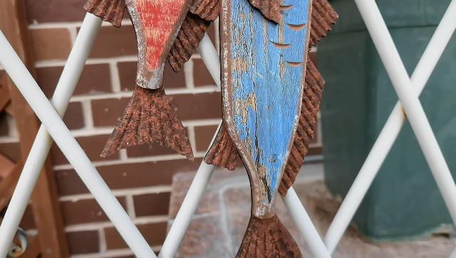 木製魚彫刻 カナダ 原住民 木製 サーモン型壁掛装飾品 62cm 木製