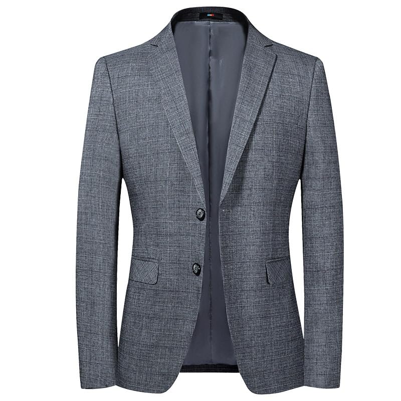 Mens Gray Casual Suit Jackets Slim Fit Sport Coat Two Button Suit Blazers Dinner Party Prom