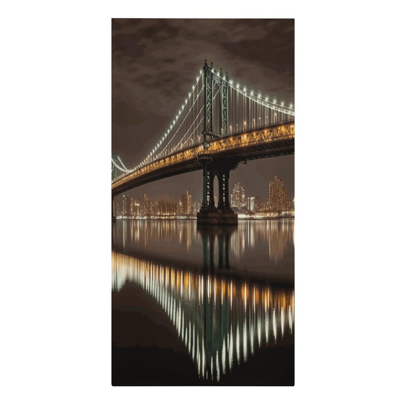 Fekiloot Men's Style New York Manhattan Bridge Night Large Beach Towel, Travel Towel For Adults Wo, Pool Towels For Beach, Camping, Swim Pool, Gym, Sports& Yoga 61.4"X30.3"