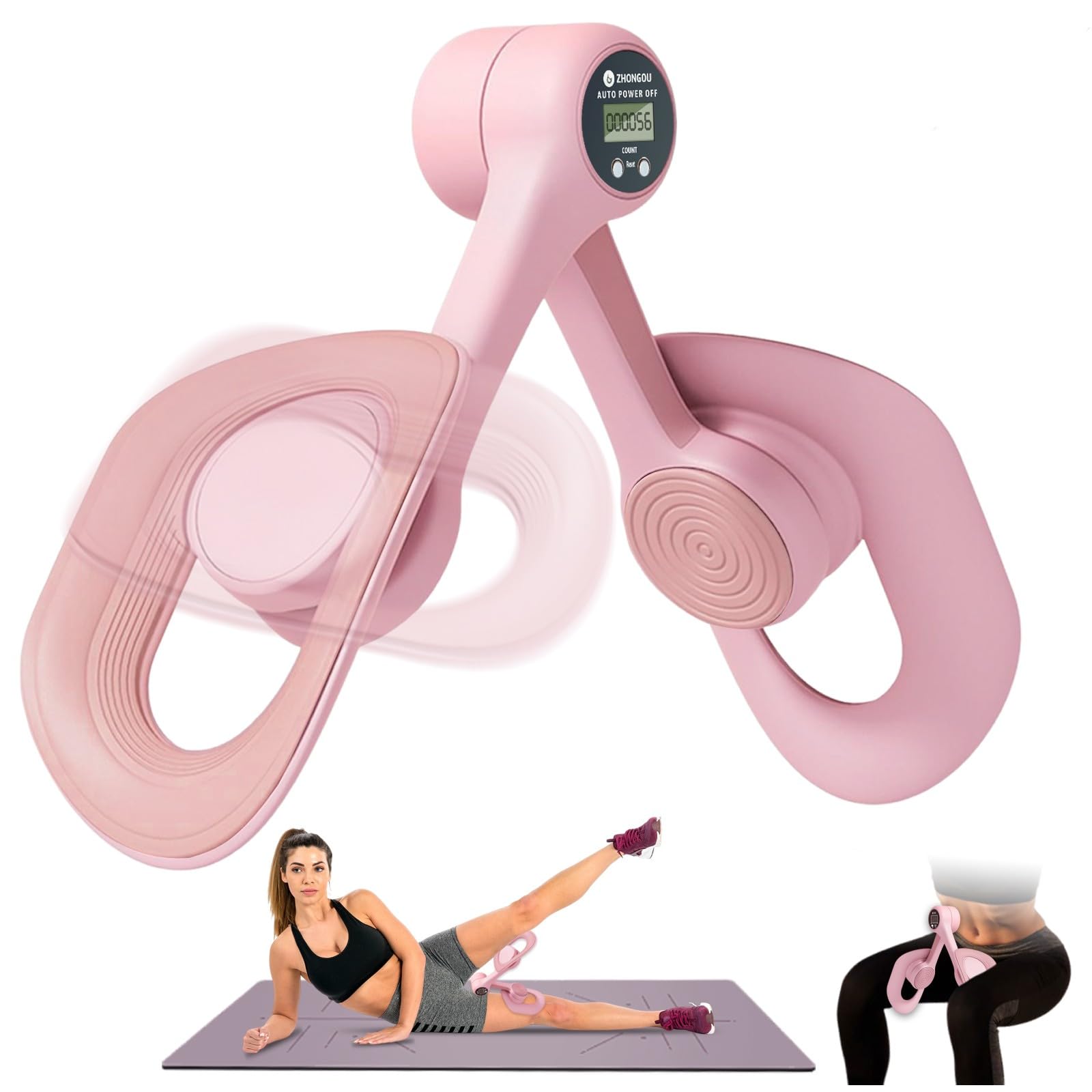 Attrezzo Interno Coscia con Conteggio Intelligente, Antiscivolo e rotazione a 360° Allenatore per Cosce Allenatore per Muscoli del Pavimento Pelvico Donna Uomo per Gambe, Braccia, Fitness Wo Men