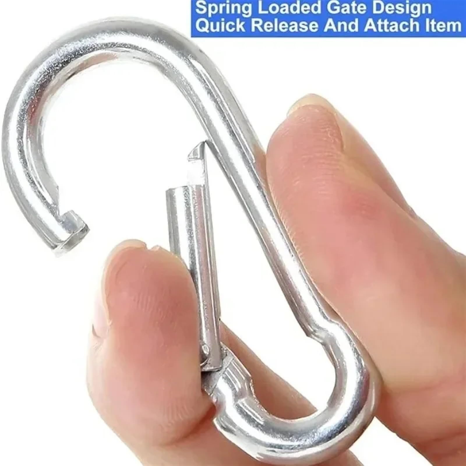 Klipsy zatrzaskowe Karabińczyki 5/10/20 szt. Mini klips sprężynowy ze stopu aluminium w kształcie litery D, karabińczyk do kluczy, plecak kempingowy, butelka, codziennego użytku(20pcs)