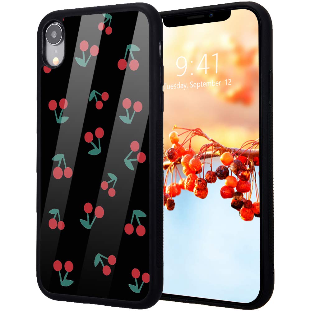 Idocolors Black Case for iPhone XR, 6.1”Soft Soft Flexible Silicone&Aluminum Hard Back Shockproof Back Protective Cover,Cute Personalized Creative