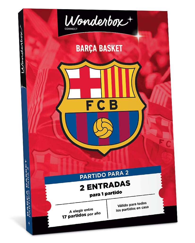 WONDERBOX Connect - Caja Regalo - FC Barcelona - Basket - 3 entradas para 1 Partido - Válido para Todos los Partidos en casa - Palau Blaugrana - Válido Durante 27 Meses