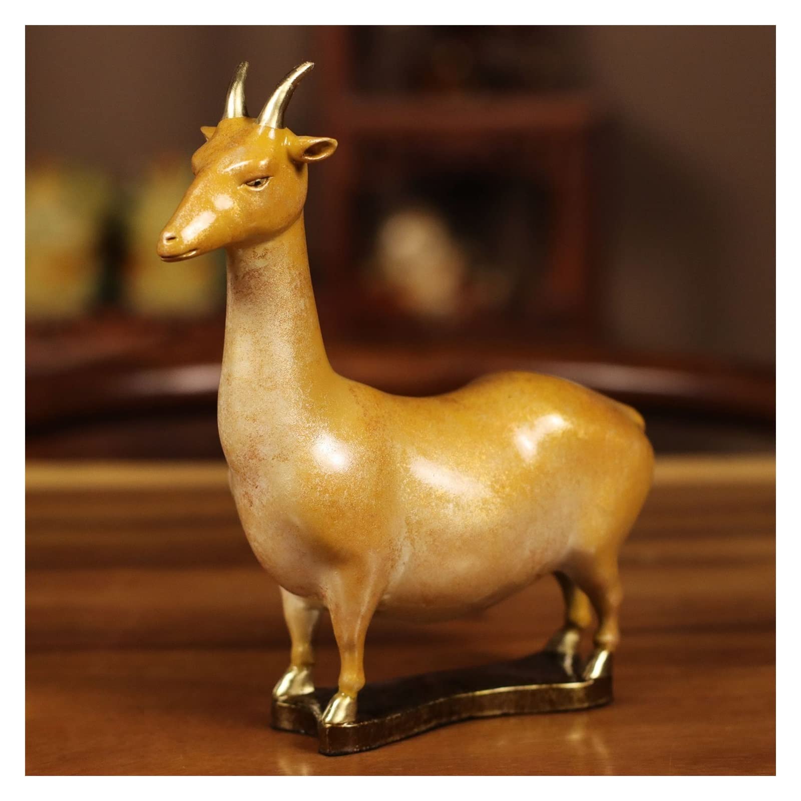ZZlei2yu-12 Home Decor Ornament Chinese Zodiac Sheep Brass Ornaments Auspicious Auspicious Sheep Good Moral Ornaments Home Living Room Office Desktop Decorations Colorful Ornament