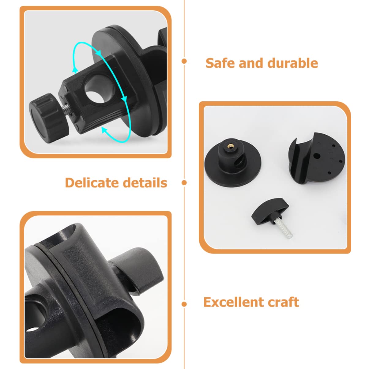 ERINGOGO 2Pcs Adjustable Microphone Stand Arm Clamps Multifunctional Buckles for Easy Mounting Compatible with Handheld Microphones for Recording Live Music