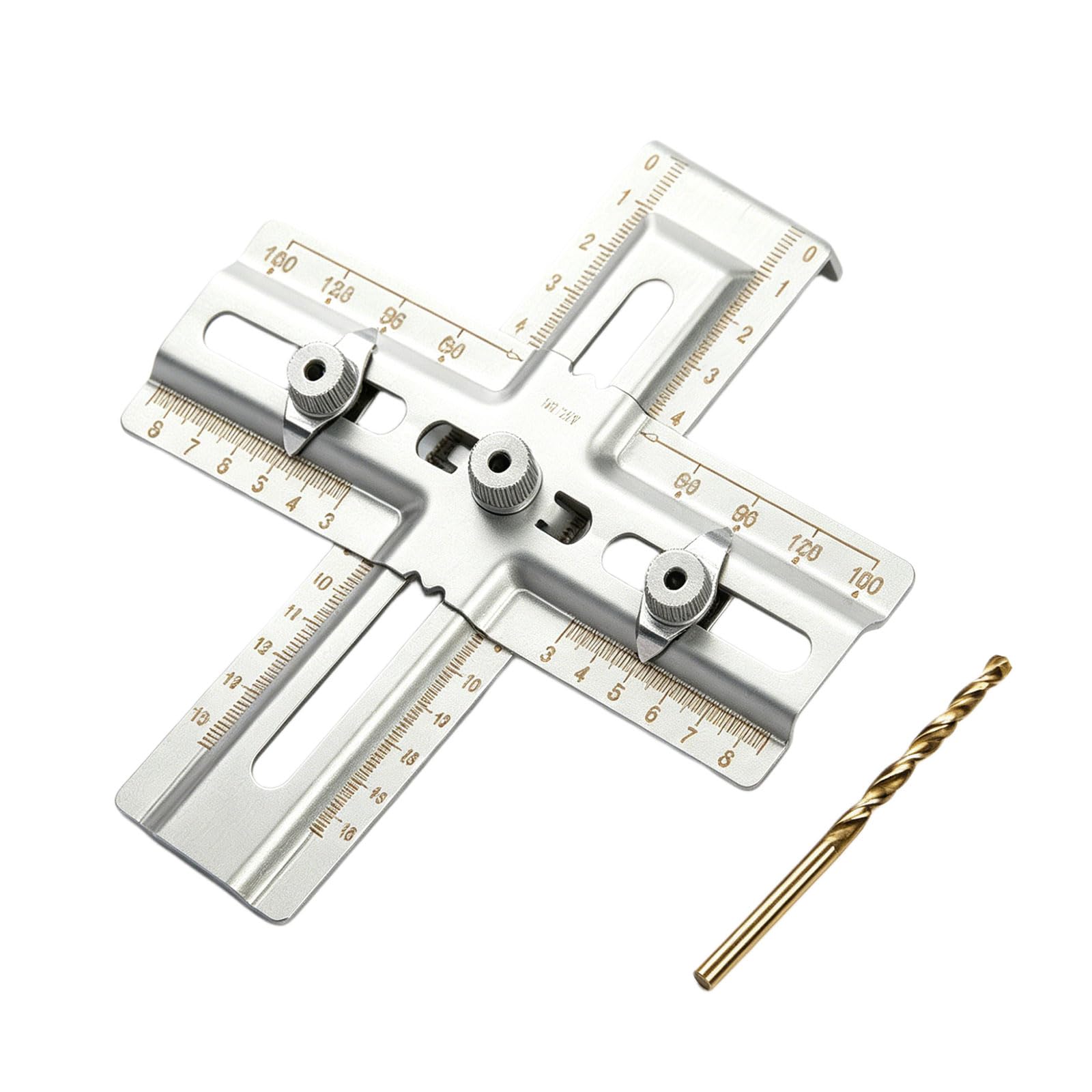 Shntig Stainless Steel Adjustable Hole Locator For Drilling On Cabinet Doors And Drawers (15-150Mm) Furniture Handle Alignment Tool