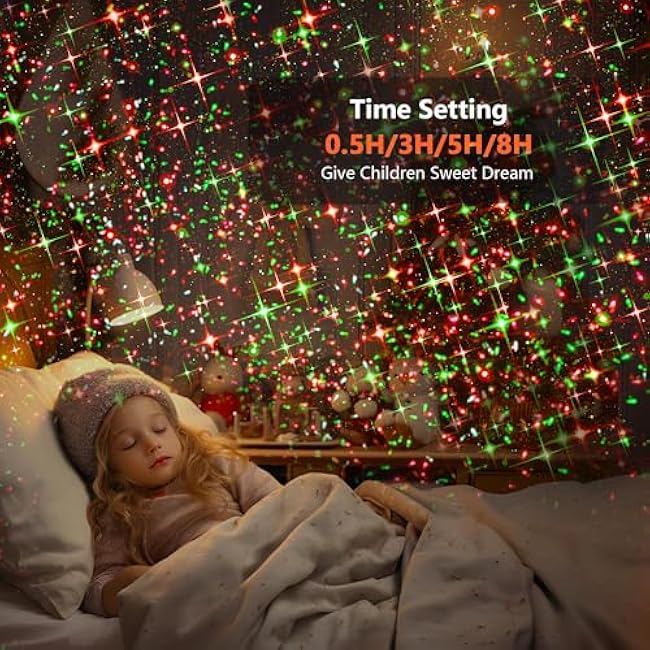 BLOFUN Christmas Projector Lights Red and Green Starlight Projection Light
